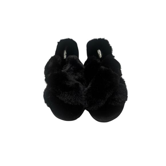 Michael Kors Lala Furry Slippers Allover Faux-Fur Slip-On Black Size 9 NWOT - Picture 5 of 8